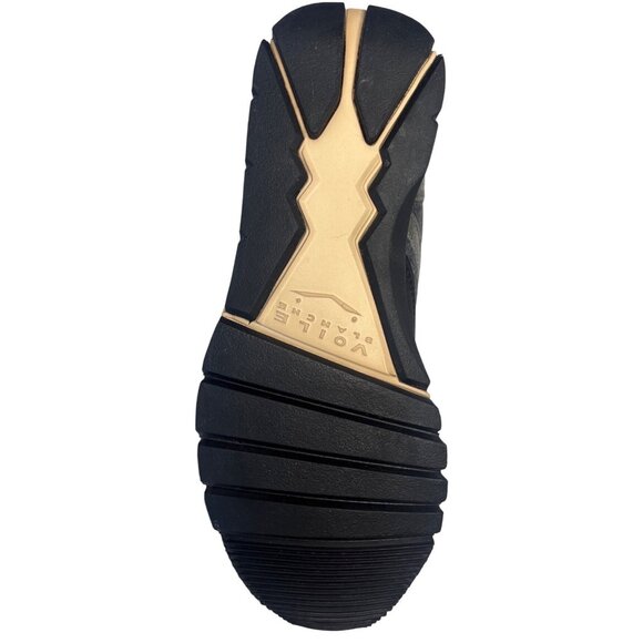 Voile Blanche Julia Fur Sneakers Black Grey Metallic Calfskin Felt Size 37 6.5-7 - Picture 15 of 16